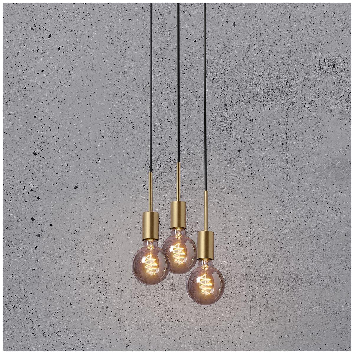 Nordlux Paco 3 Pendant Light Brass Metal Black E27