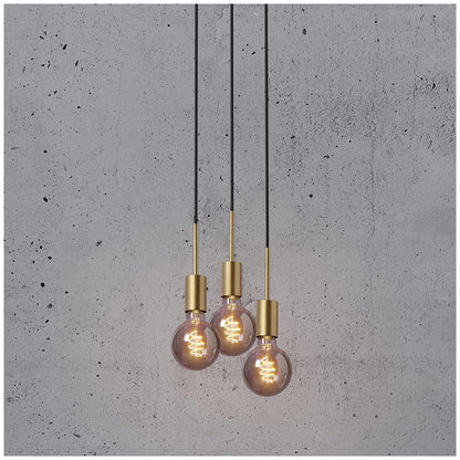 Nordlux Paco 3 Pendant Light Brass Metal Black E27