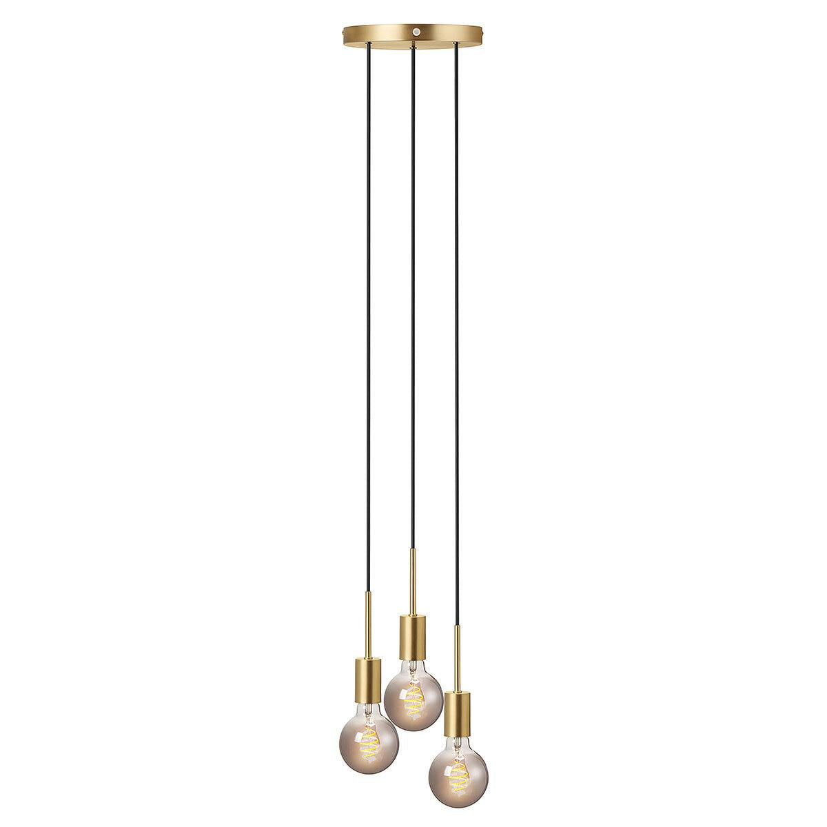 Nordlux Paco 3 Pendant Light Brass Metal Black E27