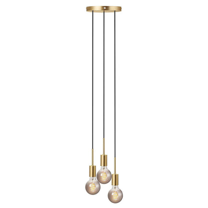 Nordlux Paco 3 Pendant Light Brass Metal Black E27