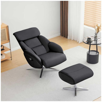 Northridge Home Leather Manual Recliner With Ottoman