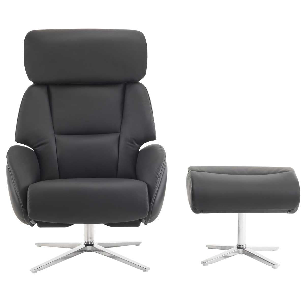 Northridge Home Leather Manual Recliner With Ottoman