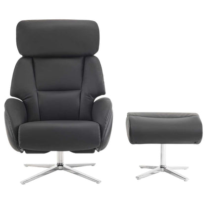 Northridge Home Leather Manual Recliner With Ottoman