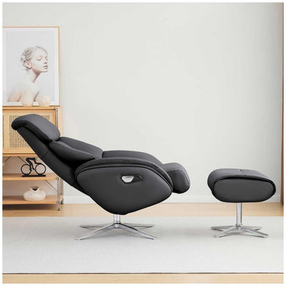 Northridge Home Leather Manual Recliner With Ottoman
