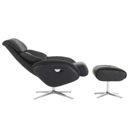 Northridge Home Leather Manual Recliner With Ottoman