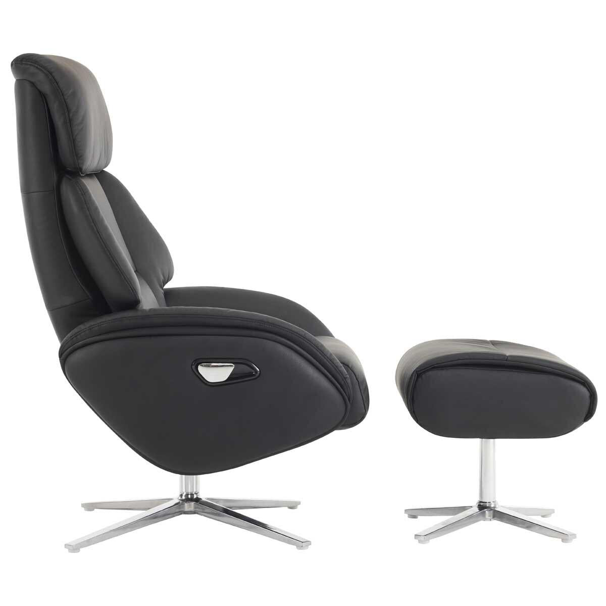 Northridge Home Leather Manual Recliner With Ottoman