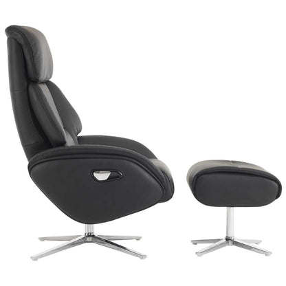 Northridge Home Leather Manual Recliner With Ottoman