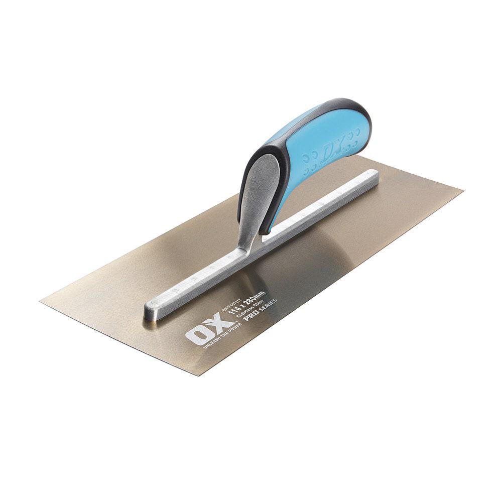 OX 114mm x 280mm Pro Golden Steel Finishing Trowel OX-P407311