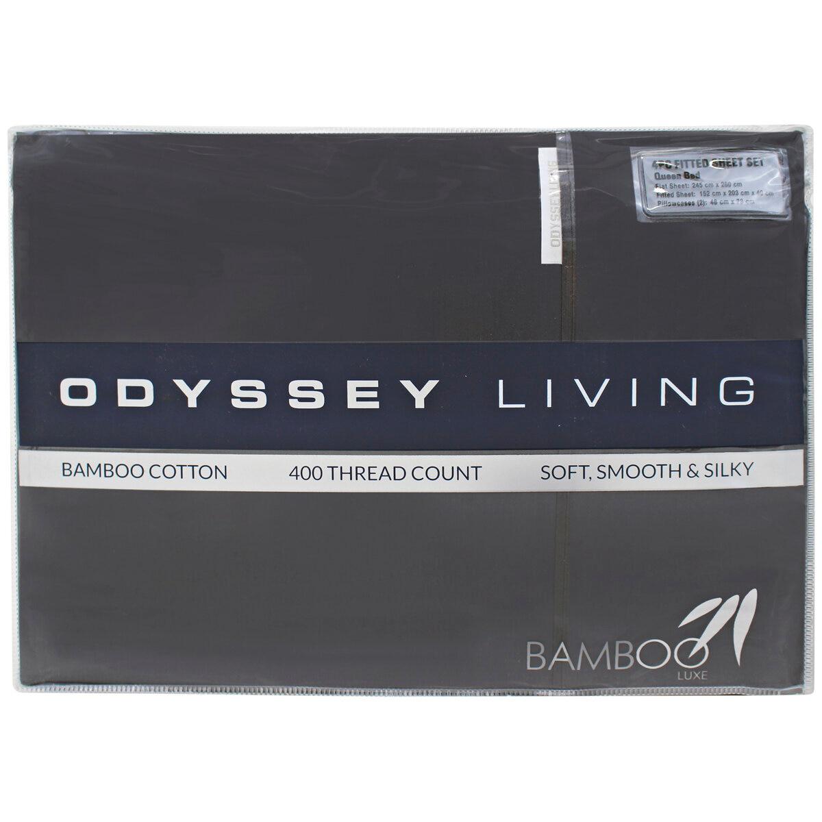 Odyssey Living 400Thread Count Bamboo 4 Piece Sheet Set Queen