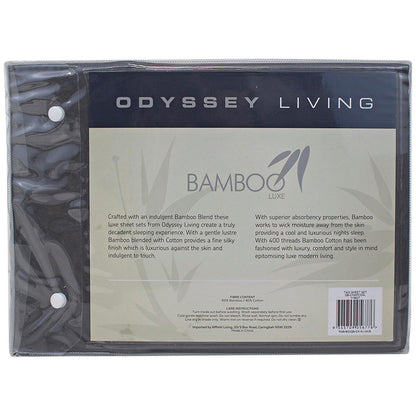 Odyssey Living 400 Thread Count Bamboo 4 Piece Sheet Set Queen Charcoal