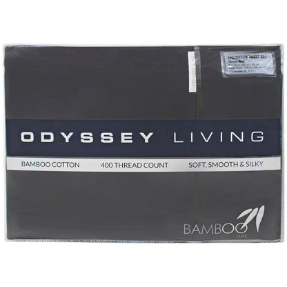 Odyssey Living 400 Thread Count Bamboo 4 Piece Sheet Set Queen Charcoal