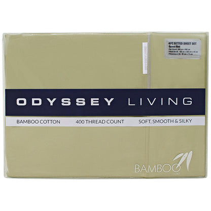 Odyssey Living 400Thread Count Bamboo 4 Piece Sheet Set Queen