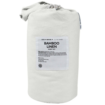 Odyssey Living Bamboo Linen Sheet Set 4 Piece King Silver