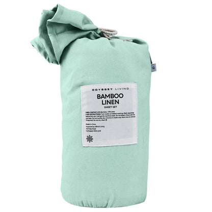 Odyssey Living Bamboo Linen Sheet Set 4 Piece King Atlantic