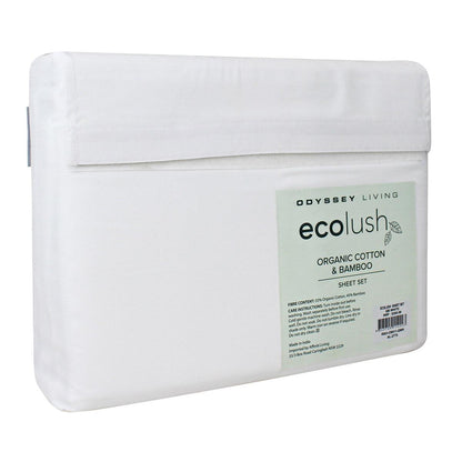 Odyssey Living Eco Lush Organic Cotton And Bamboo King Sheet Set White