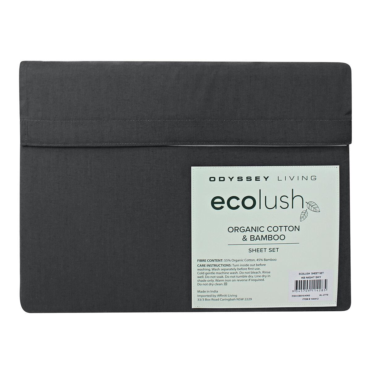 Odyssey Living Eco Lush Organic Cotton And Bamboo King Sheet Set Night Sky