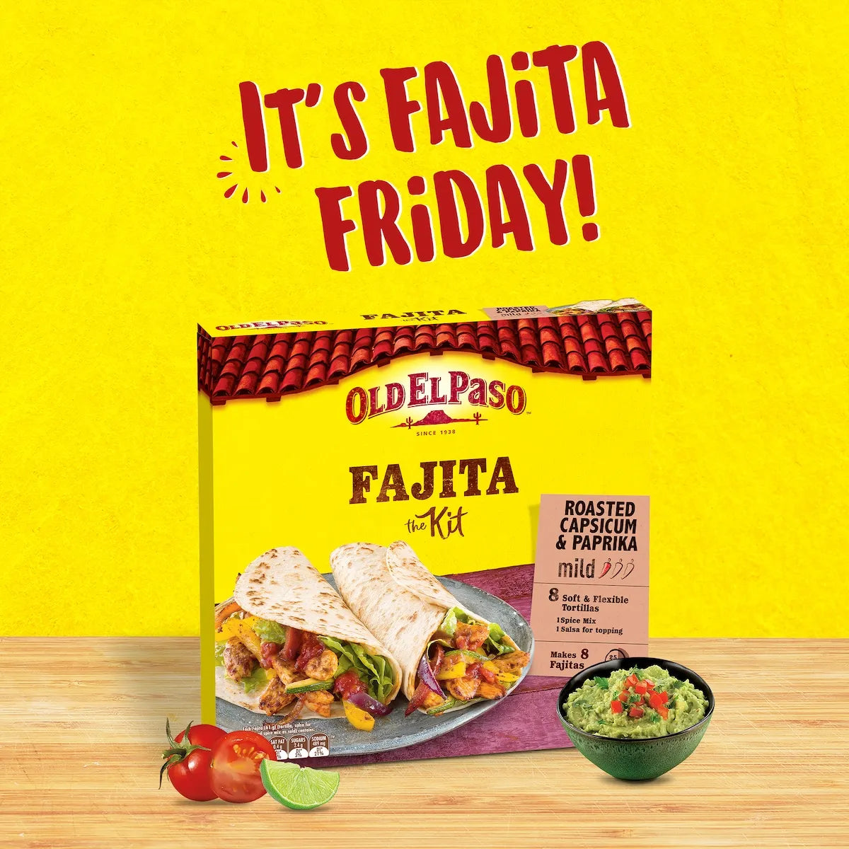 Old El Paso Fajita Dinner Kit Mexican Style Mild 485g