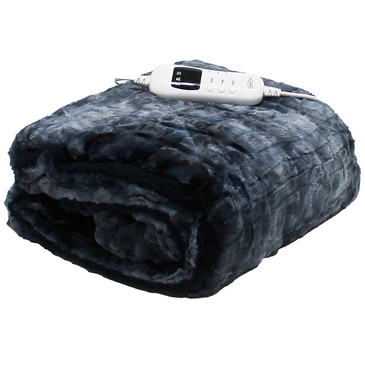 Onkaparinga RevitaSleep Velvet Tie Dye Heathed Throw Blue