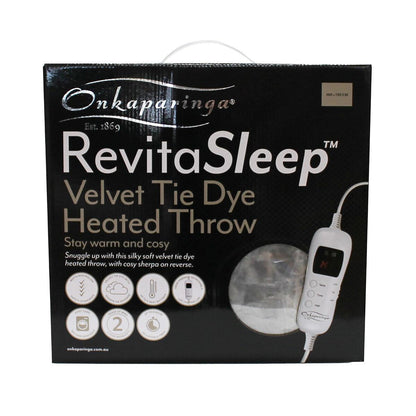 Onkaparinga RevitaSleep Velvet Tie Dye Heathed Throw Blue