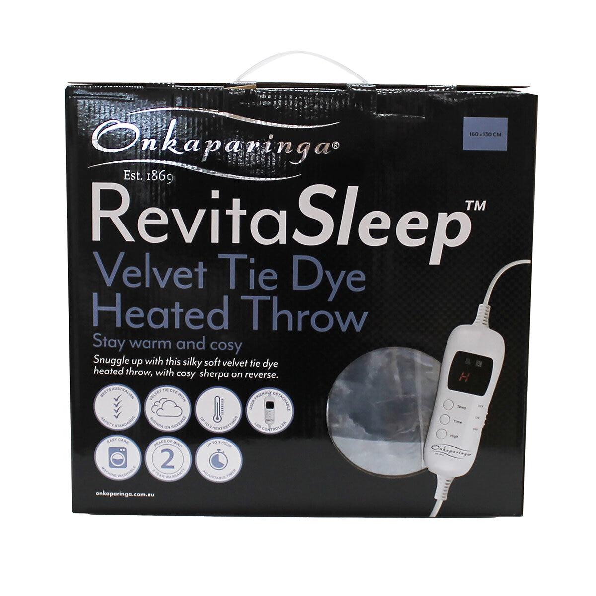 Onkaparinga RevitaSleep Velvet Tie Dye Heathed Throw Blue