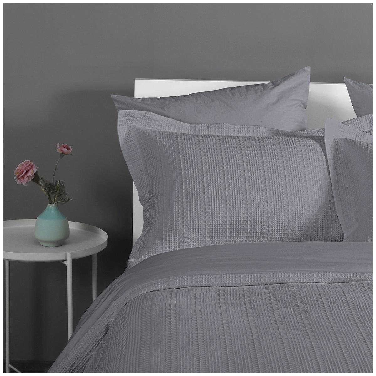 Onkaparinga Yarra Waffle King Bed Quilt Cover Set Grey