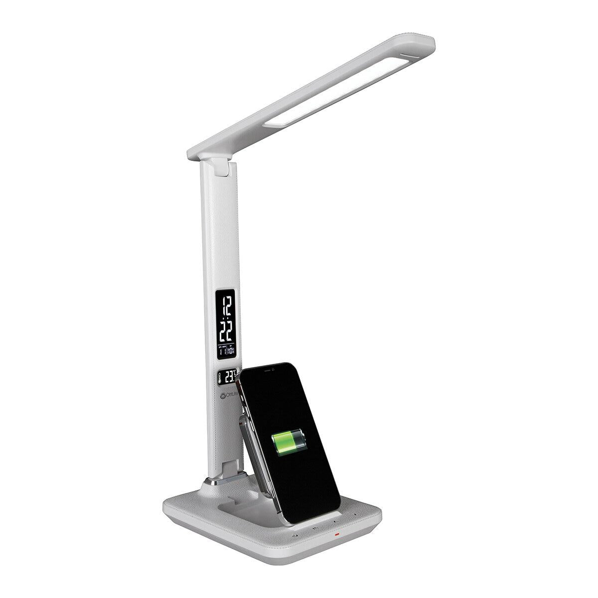Ottlite LED Desk Lamp with Extendible Wireless Charging Base Black
