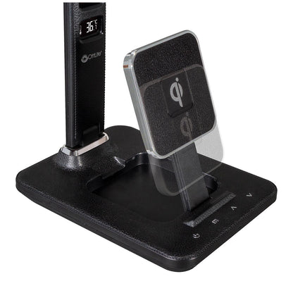Ottlite LED Desk Lamp with Extendible Wireless Charging Base Black