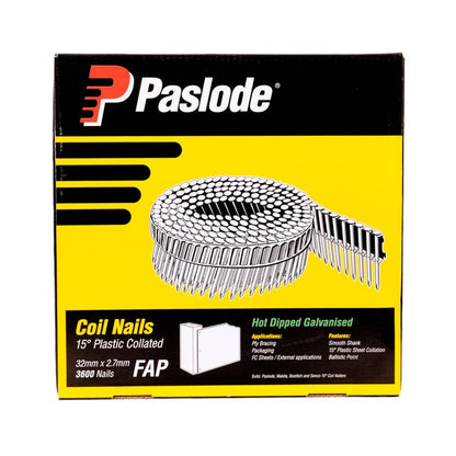 PASLODE 32mm Collated Plastic Sheet Nails 3600 Pack B25115