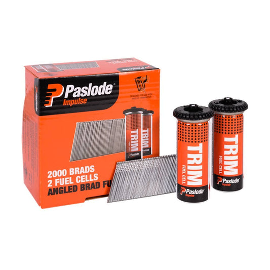 PASLODE 38mm Brad Nails and 2 Fuel Cells - 2000 Pack B20738