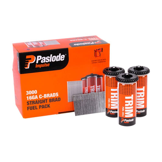 PASLODE 38mm C Brad Nails and 3 Fuel Cells - 3000 Pack B20627