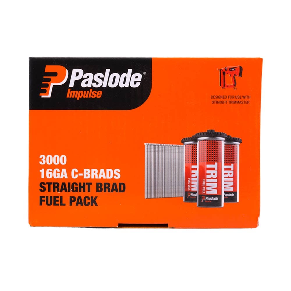 PASLODE 38mm C Brad Nails and 3 Fuel Cells - 3000 Pack B20627