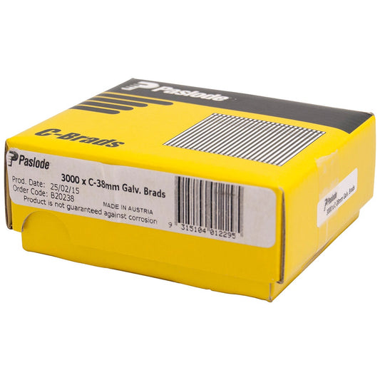 PASLODE 38mm C Series Brads 3000 Pack B20238