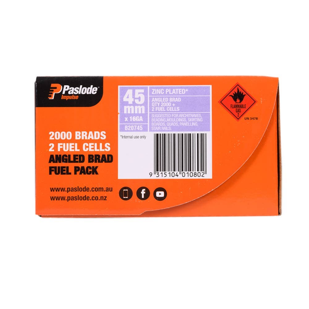 PASLODE 45mm Trimmaster Nail Pack and Twin Fuel Cells B20745