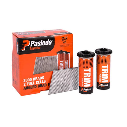 PASLODE 50mm 20 Degree C Brad Nails and 2 x Fuel Cells - 2000 Pack B20750