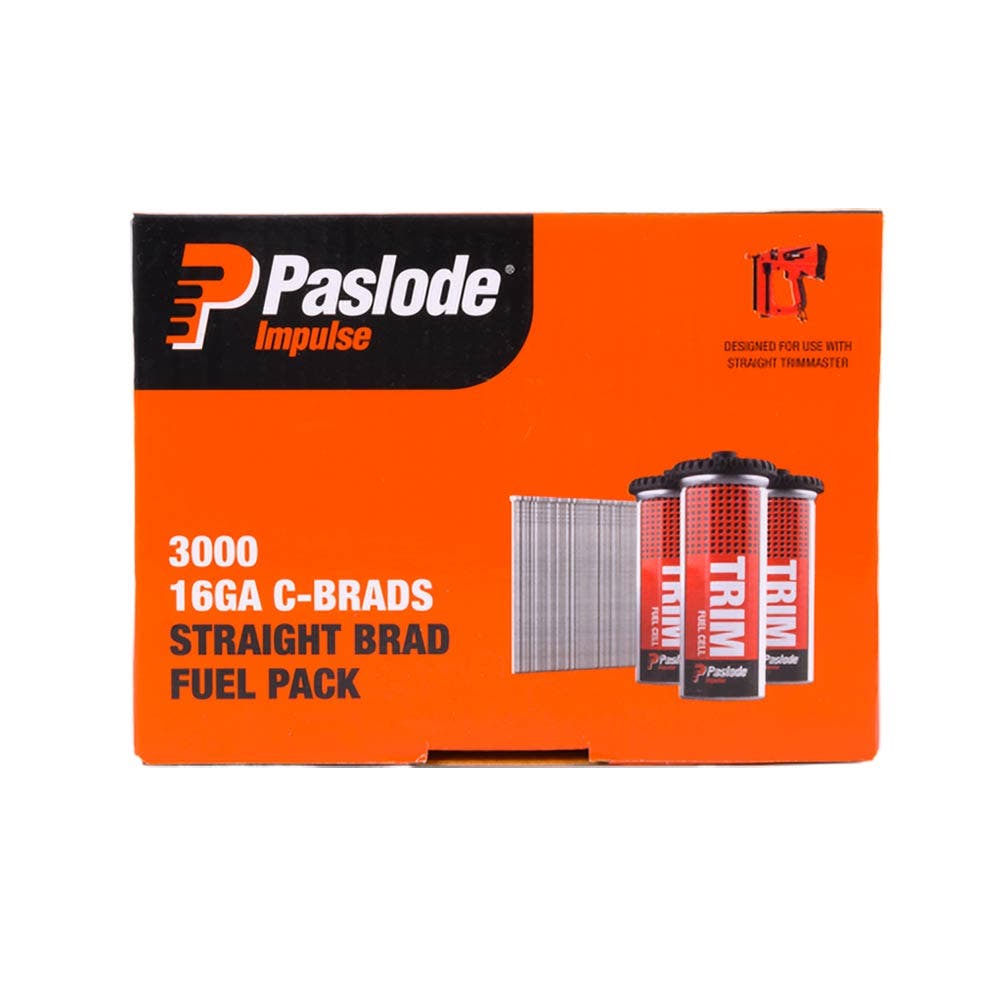 PASLODE 50mm C Brad Nails and 3 Fuel Cells - 3000 Pack B20630