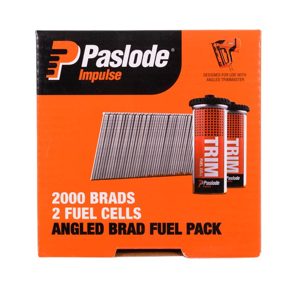 PASLODE 63mm 20 Degree C Brad Nails and 2 Fuel Cells - 2000 Pack B20765