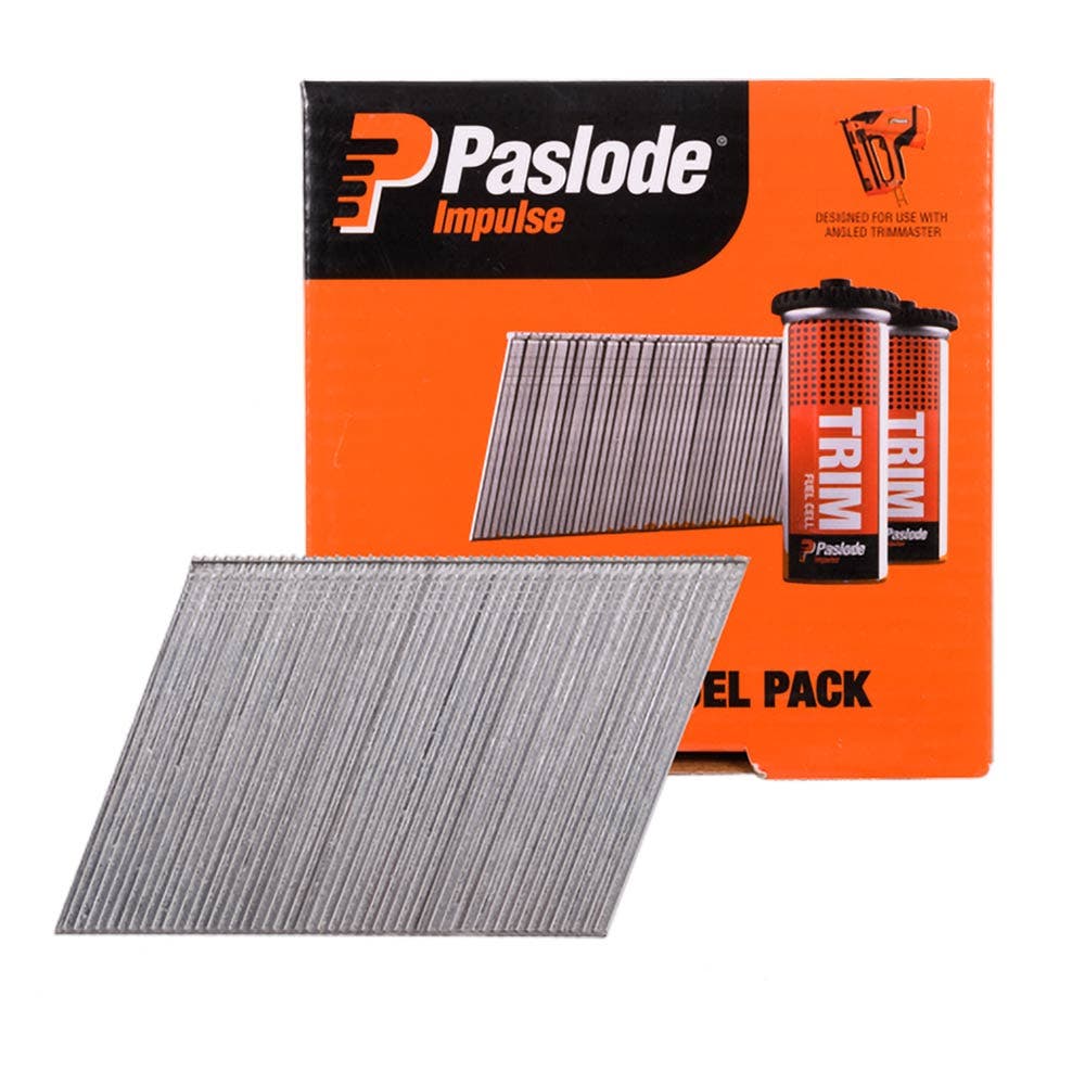PASLODE 63mm 20 Degree C Brad Nails and 2 Fuel Cells - 2000 Pack B20765