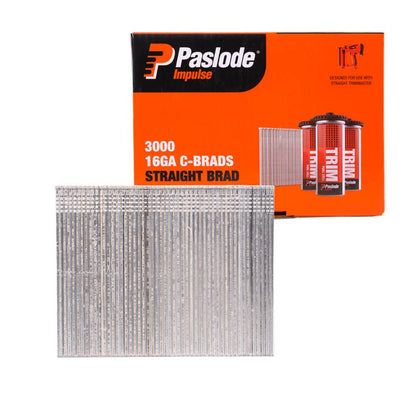 PASLODE 65 x 1.6mm Zinc Plated C65 Impulse Brad with Fuel 3000 pk B20632