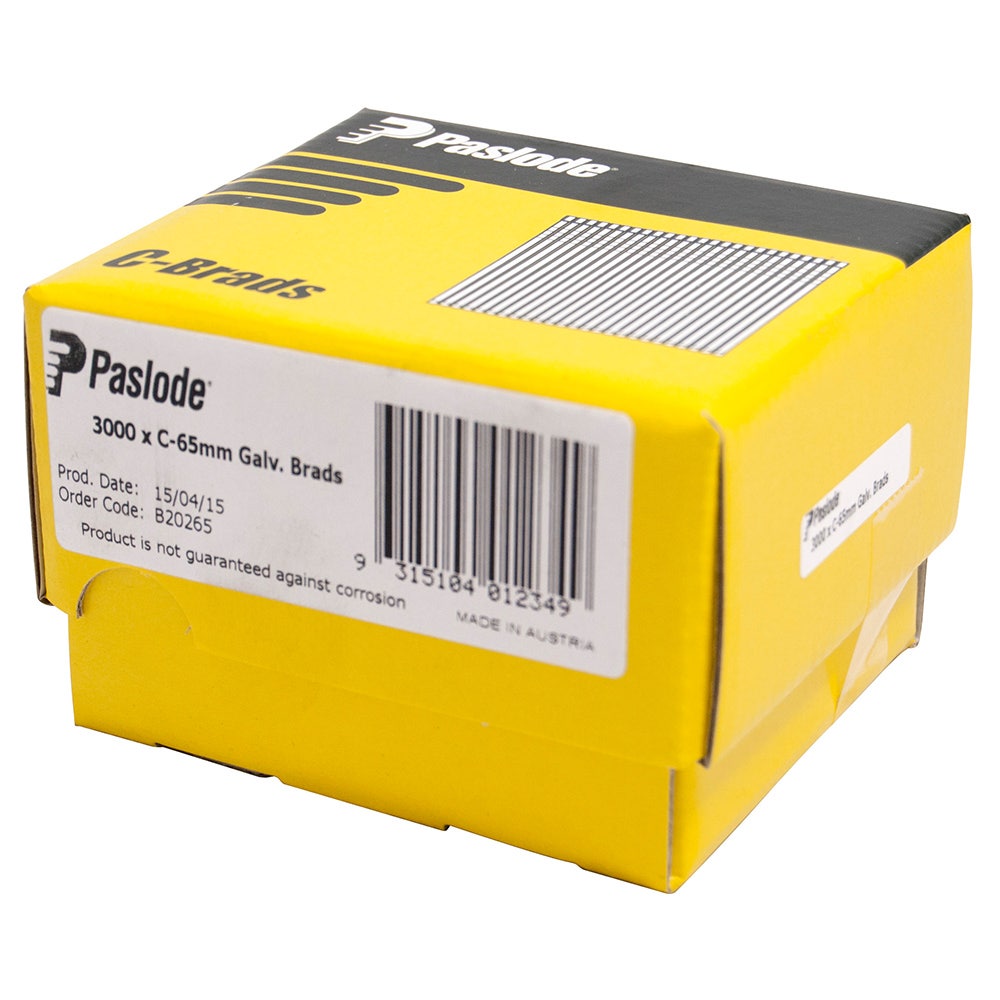 PASLODE 65mm C Series Brads 3000 Pack B20265