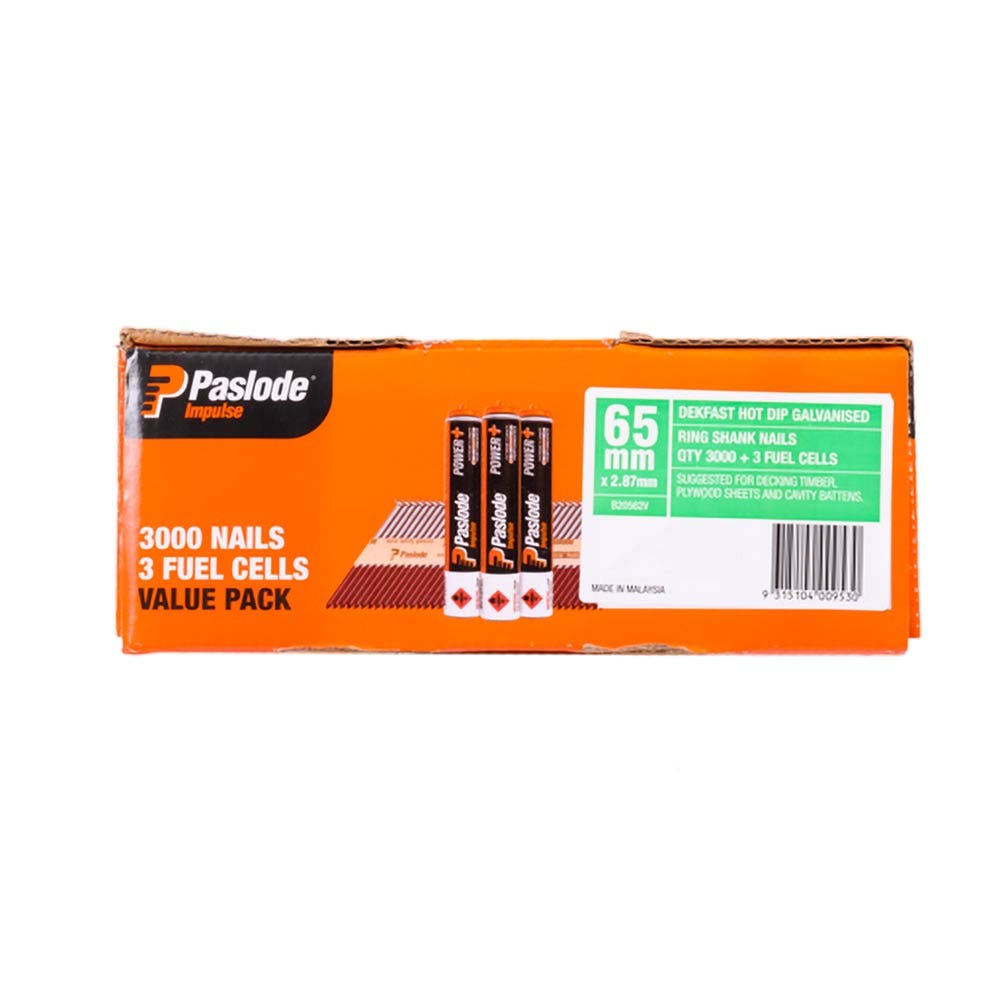 PASLODE 65mm Impulse DekFast 3000 Pack B20562V