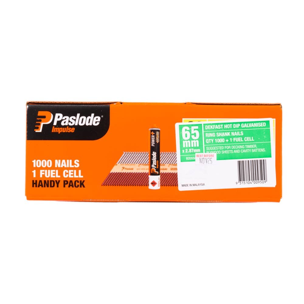 PASLODE 65mm Impulse DekFast 1000 Pack B20558