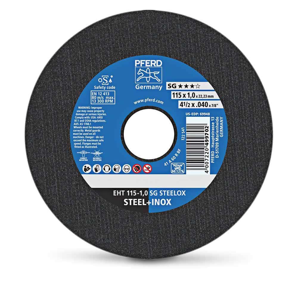 PFERD 115 x 1.0mm Steel and Stainless Cut Off Disc - SG-STEELOX