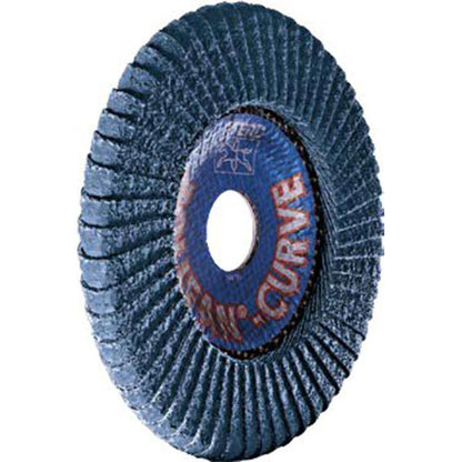 PFERD 125mm 40-Grit Zirconia Curved Flap Disc - POLIFAN CURVE STEELOX