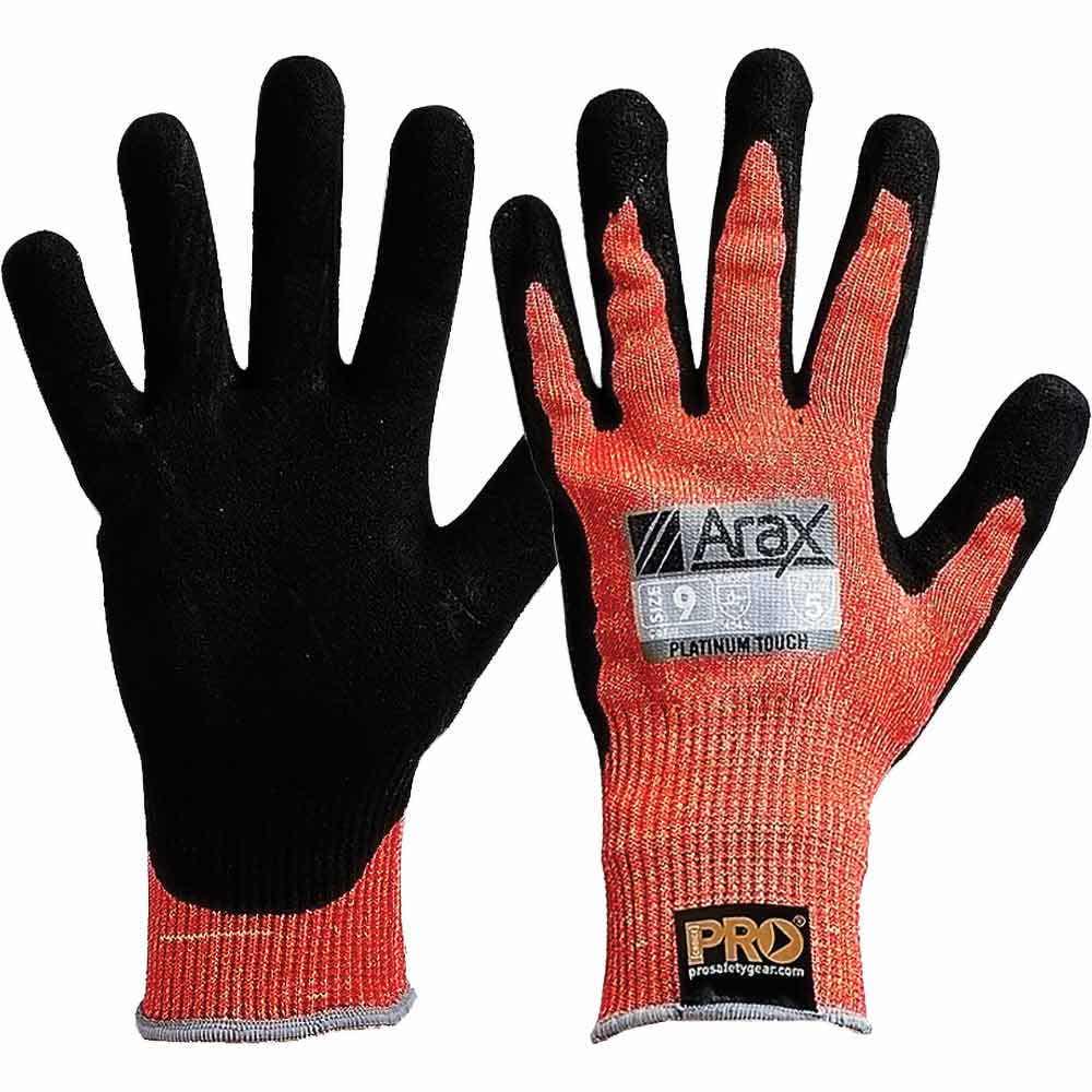 PROCHOICE Arax Red Liner Size 9 With Pu Nitrile Foam Dip Palm Glove APNPUD9