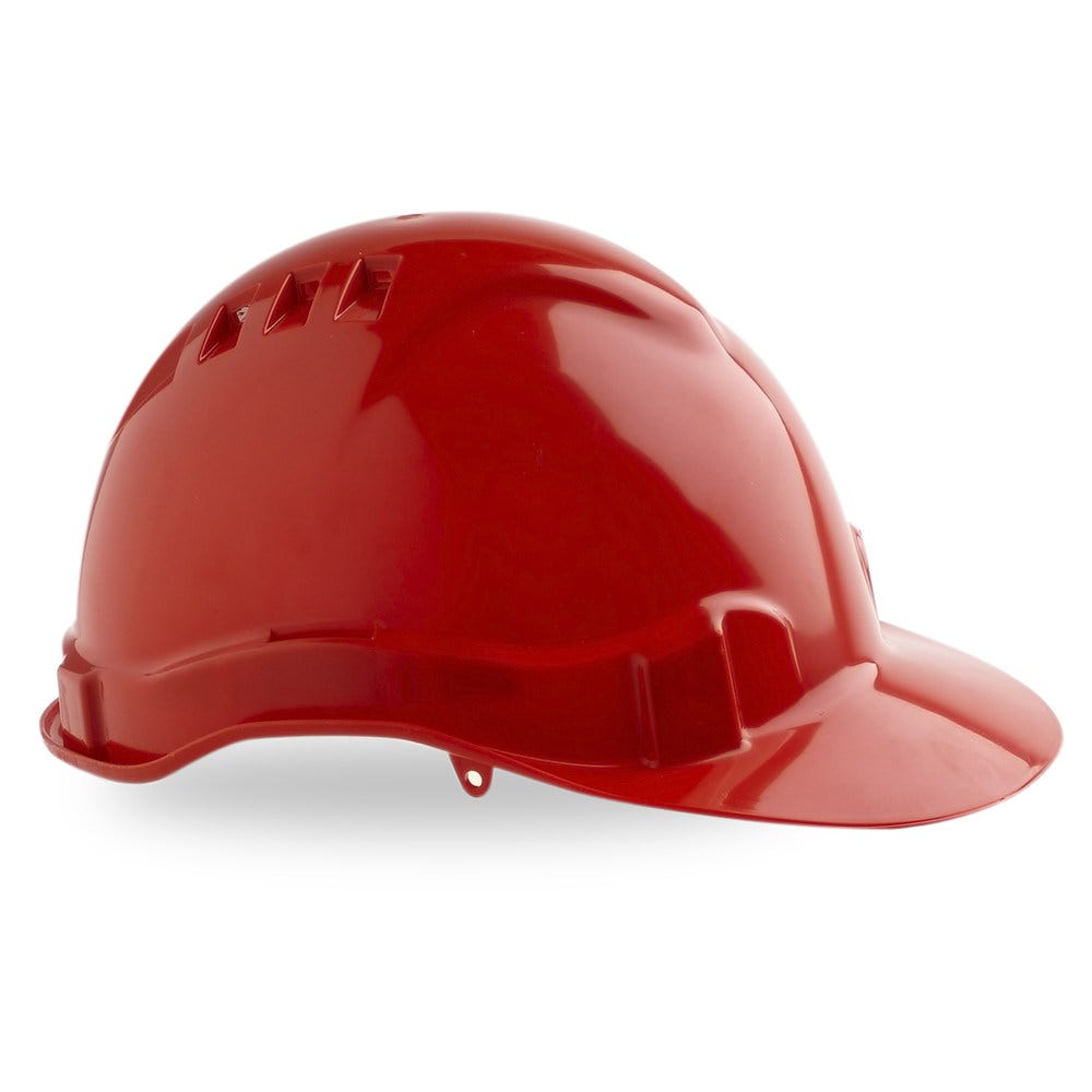 PROCHOICE Hat Hard Safety 6 Point Vented Red, W Sweat Band HHV6-R