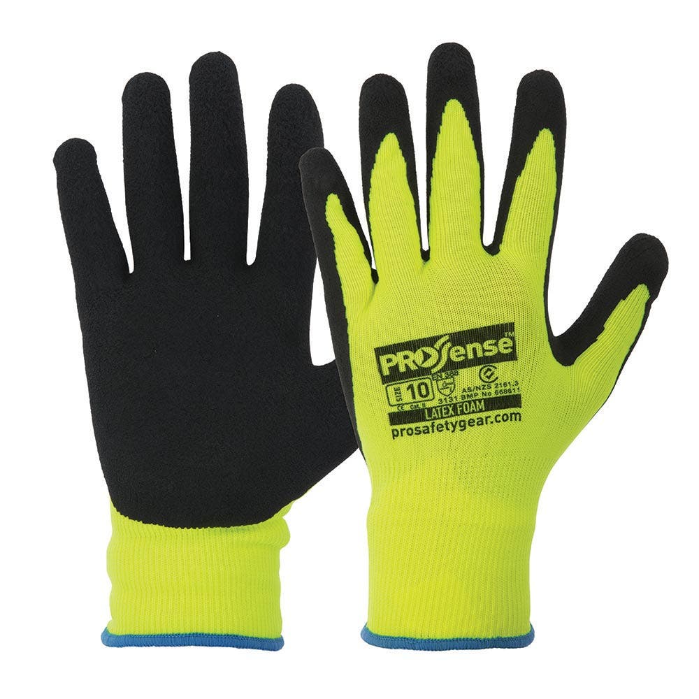 PROCHOICE Size 10Glove Nylon Latex Dipped Palm Hi-Vis LFN10
