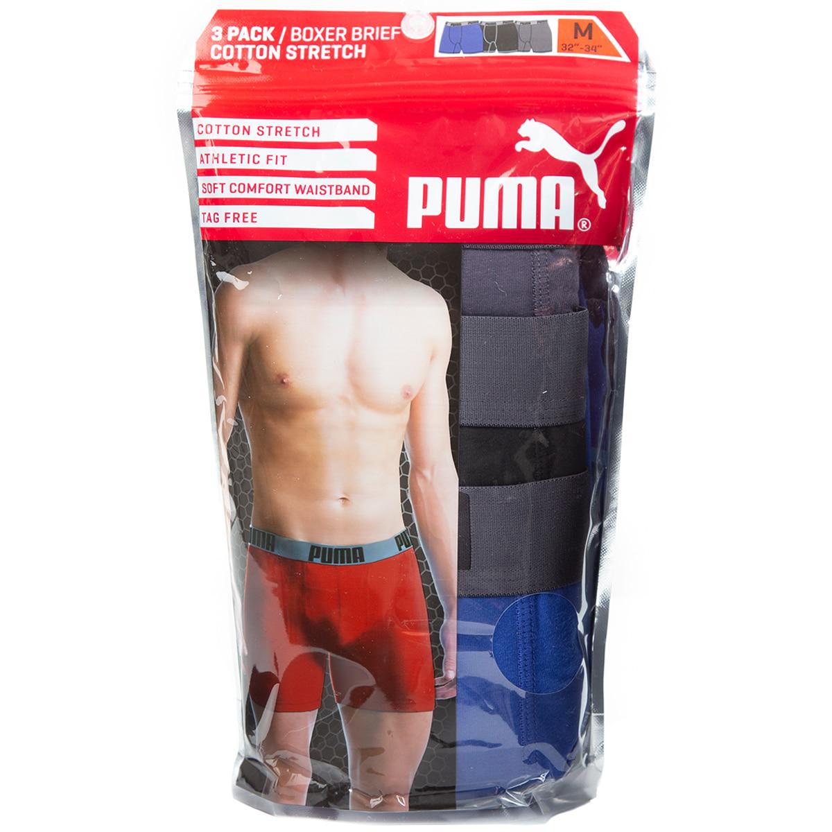PUMA Men's Boxer Brief 3pk Blue and Black