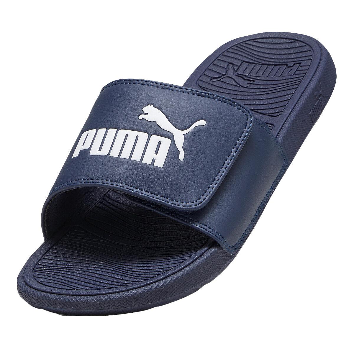 PUMA Men's Slides Navy/White