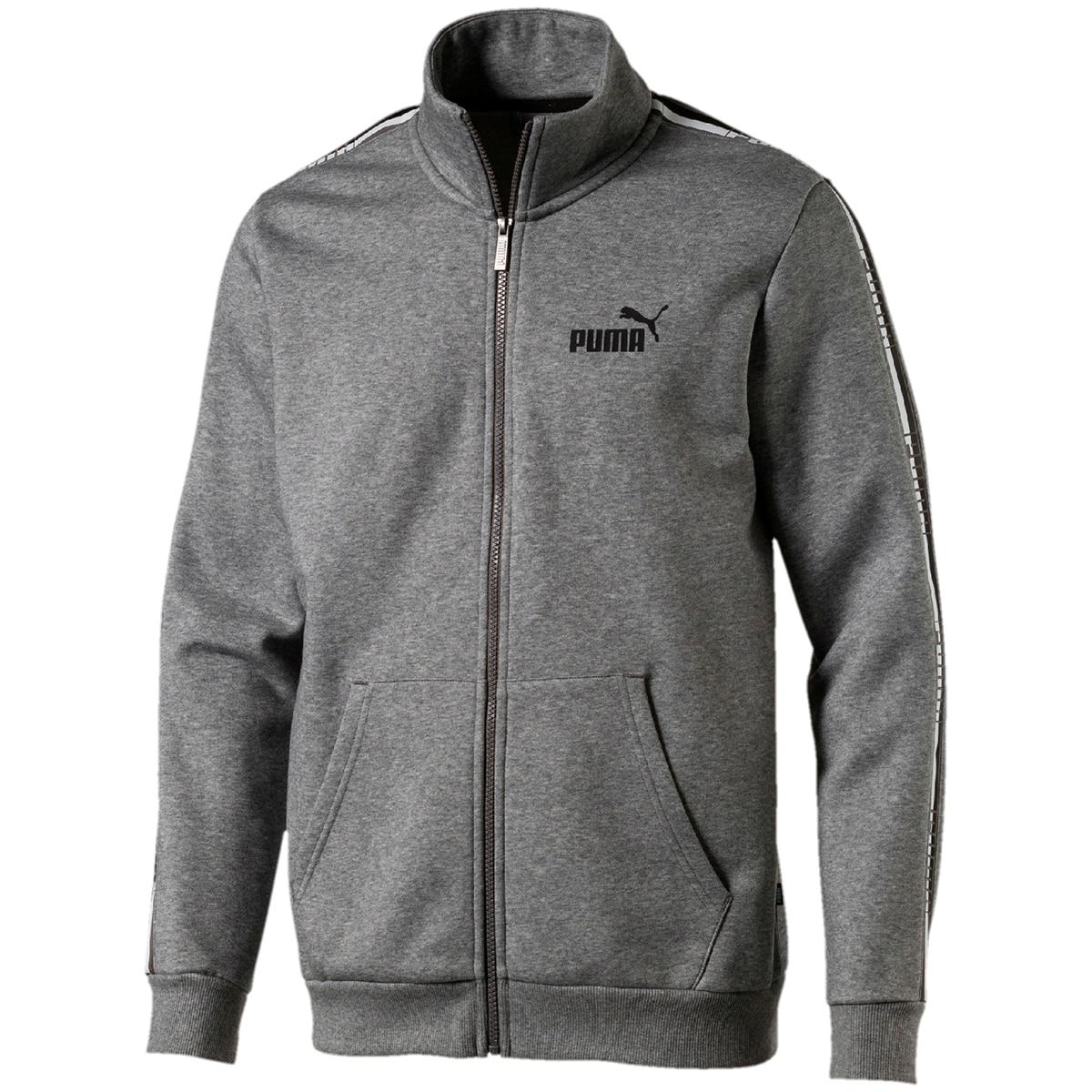 PUMA Men's Tape Fleece Track Jacket Black