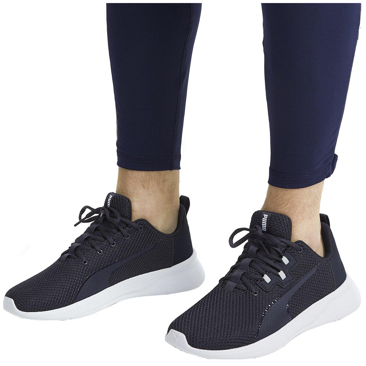 PUMA Men's Tishatsu Mesh Runner Peacoat and White